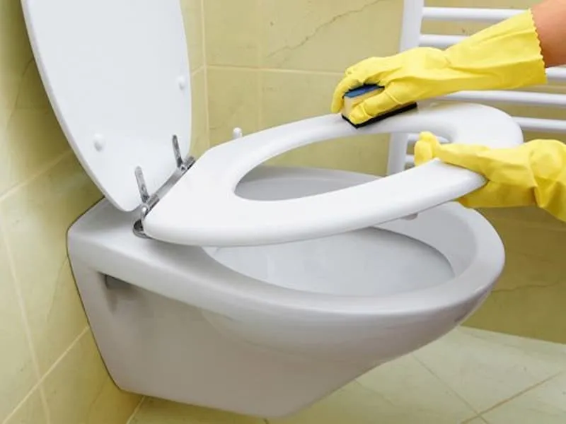 Vệ sinh toilet sạch thơm bằng giấm trắng
