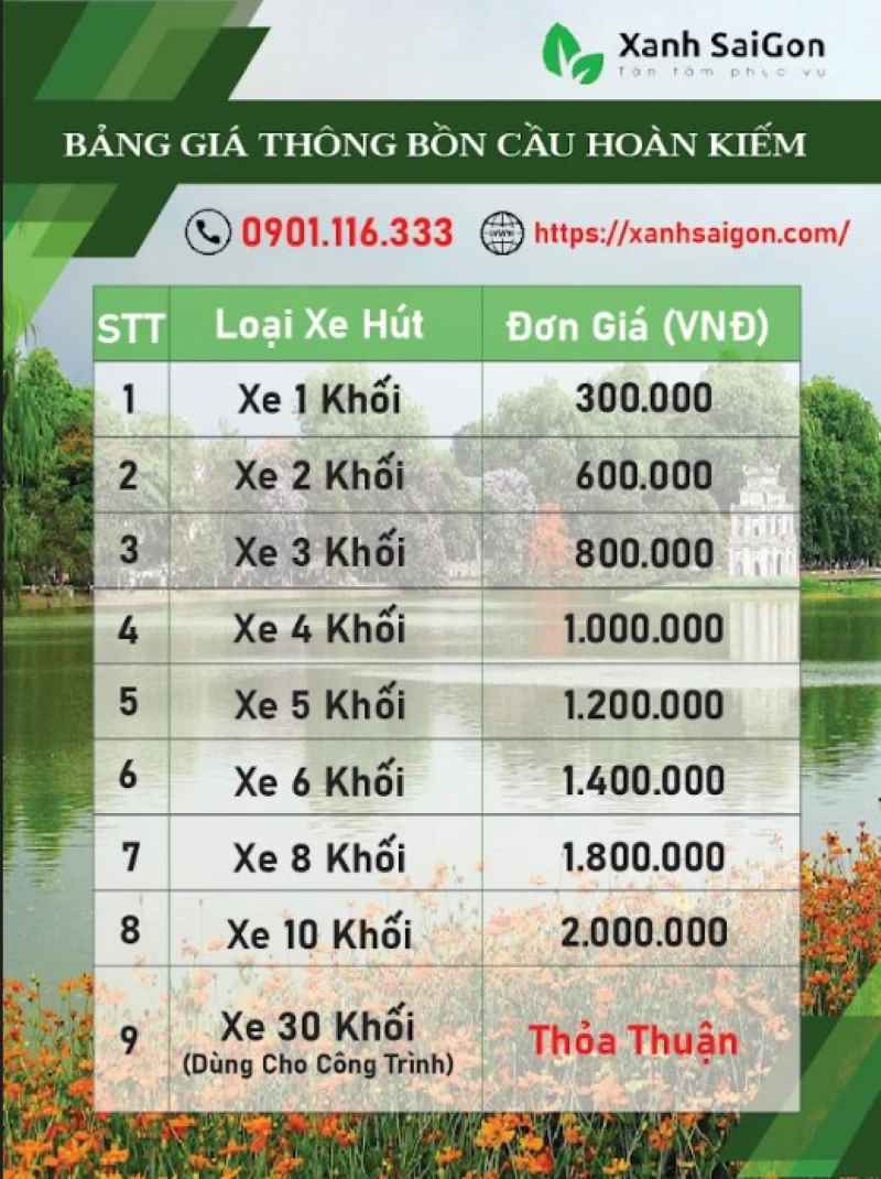 Báo giá thông tắc bồn cầu tại Hoàn Kiếm của Xanhsaigon
