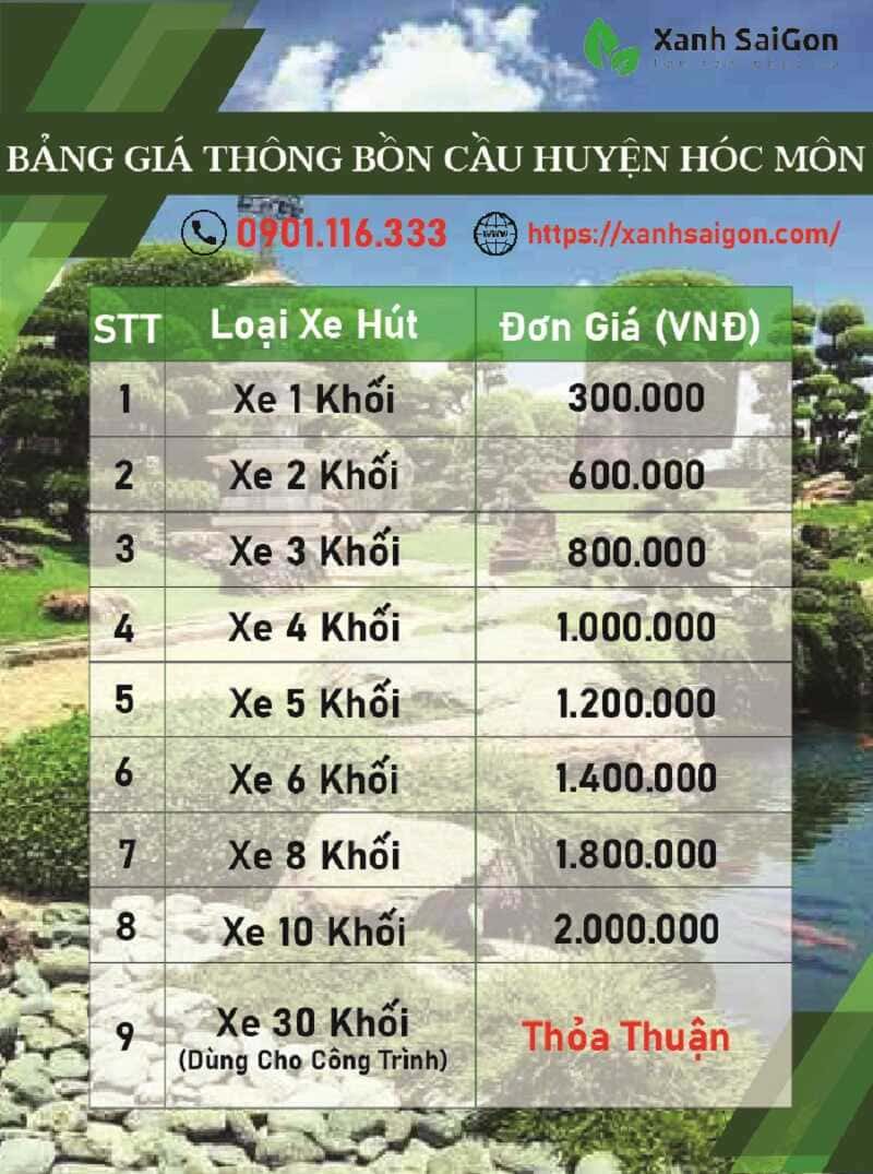 Giá thông bồn cầu Huyện Hóc Môn của Xanhsaigon