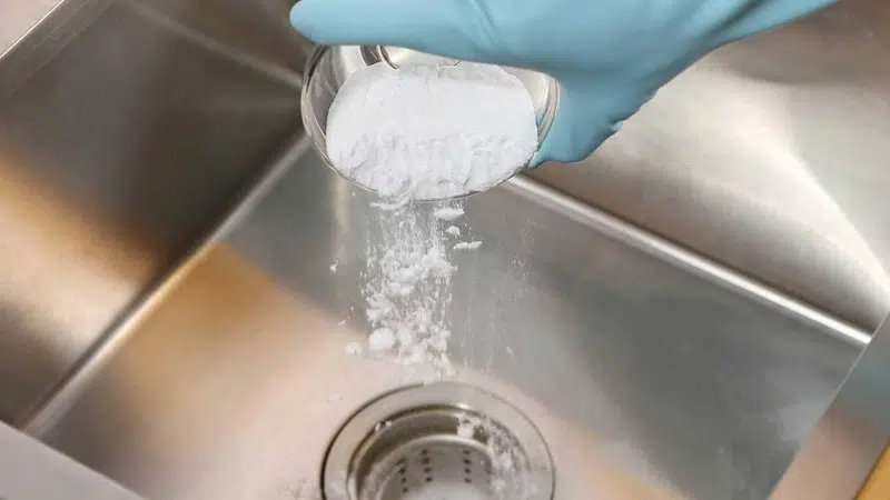 Cách thông bồn rửa chén bằng baking soda